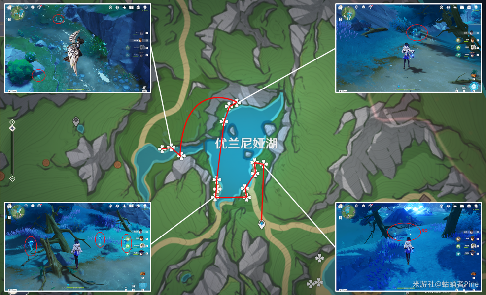 原神湖光铃兰收集攻略 湖光铃兰采集点位路线图